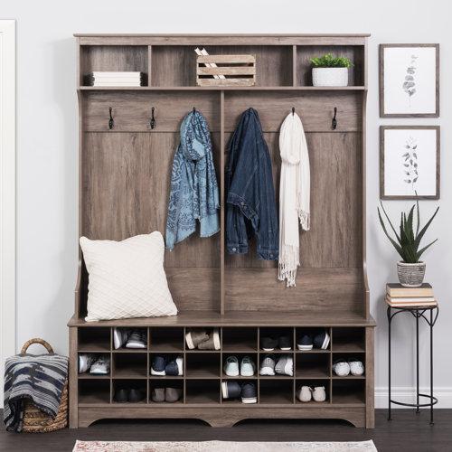 Gracie Oaks Gracie Hall Tree 60'' Wide with Bench & Reviews Wayfair